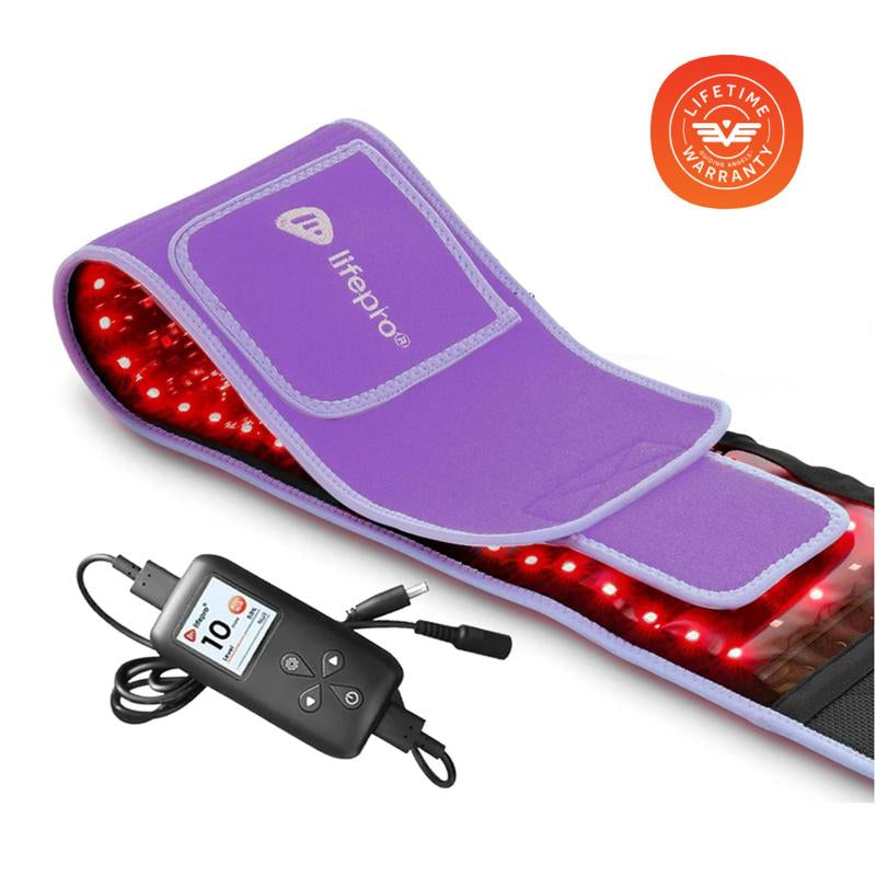 Lifepro Allevared Light Therapy Belt - Lifetime Warranty - 660Nm Red + 850Nm NIR - 105 Triple LED - Skin & Muscle Support - Portable Wraparound - Remote Control